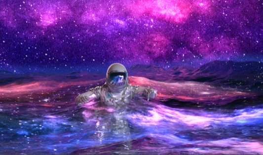 Astronaut In the ocean..Live wallpaper on Make a GIF