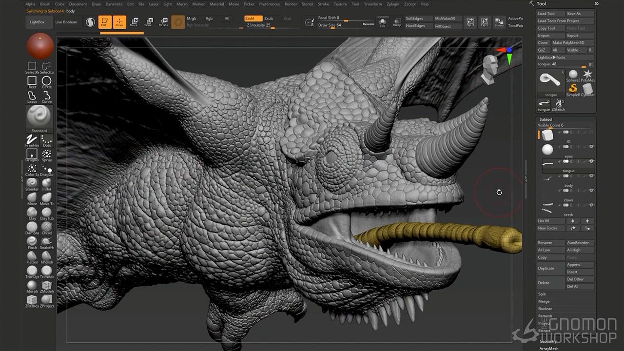 maya assets are very large in zbrush