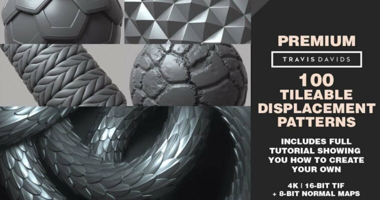 COMPLETE PACK – 100 Tileable Displacement-Alpha Patterns