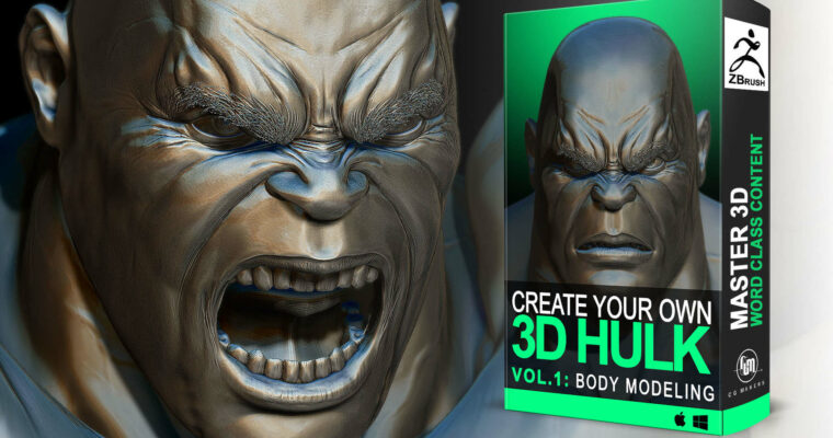 Hulk En Vol. 1: 3D Body Modeling – 3D Course Character creation in Zbrush