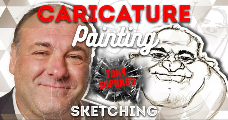 Caricature Painting of Tony Soprano Pt 1 – Sketching
