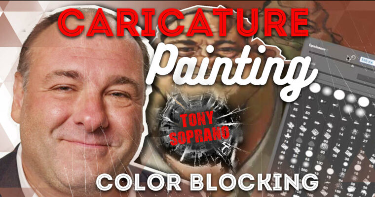 Caricature Painting of Tony Soprano Pt 2 – Color Blocking
