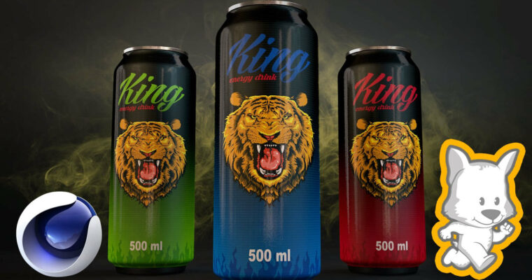 3D Product Visualization in Cinema 4D – Model, texture and render an Energy Drink Poster