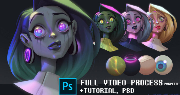 How to render character with photoshop tools by Sasha Tudvaseva