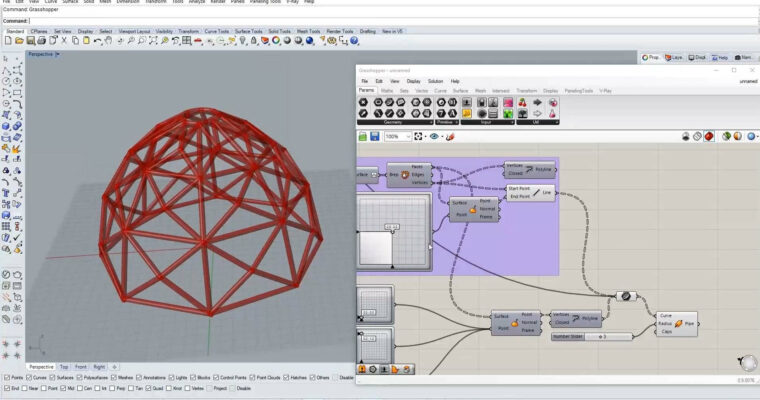 Rhino 3D Grasshopper Structure with connections