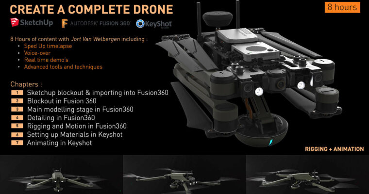 Fusion 360 Hard Surface Tutorial (Create a Drone) – Jort Van Welbergen