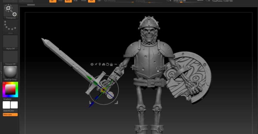 sculpt 3d printable skeleton warriors in zbrush by christian mcnachtan