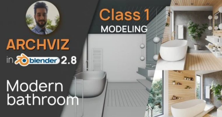 Blender 2.83 Archviz in Blender  Modern Bathroom Class 4 Final Lighting and Rendering by Victor Duarte