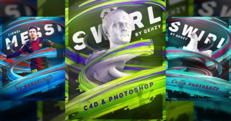 How to Create Colorful 3D Paint Stroke Posters in C4D & Photoshop by Noah ‘Qehzy’ Kline