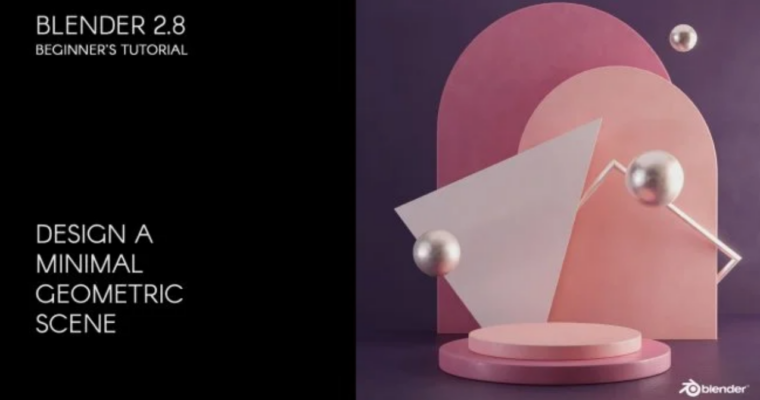 Design a minimal geometric scene in Blender 2.8 by Rany Bechara
