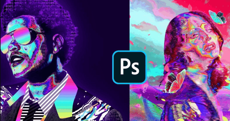 Retro Futuristic Style Portrait in Photoshop