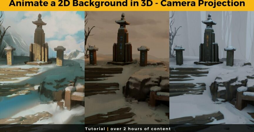 Animate a 2D Background in 3D using camera projection > Premium Courses  Online” style=”width:100%”><figcaption style=