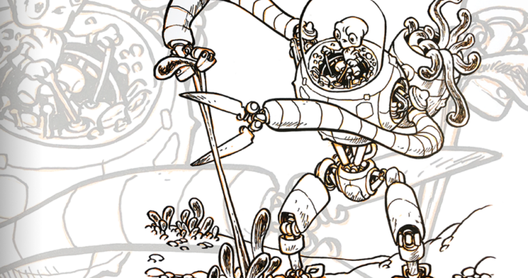 Inking Tutorial 2 – Alien Harvester by Jake Parker (Inktober)