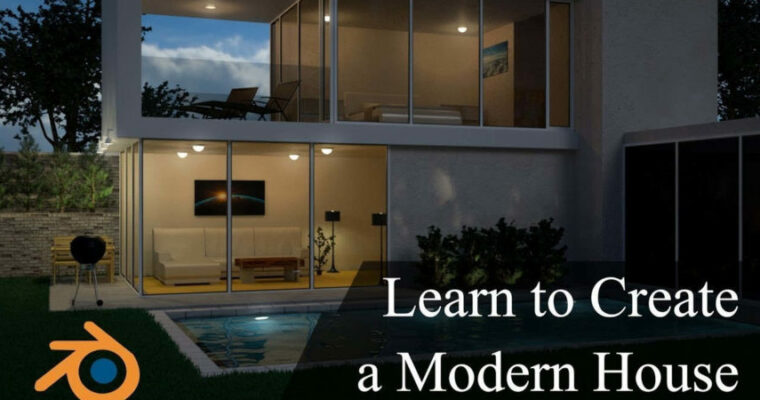 Create & Design a Modern 3D House in Blender 2.80