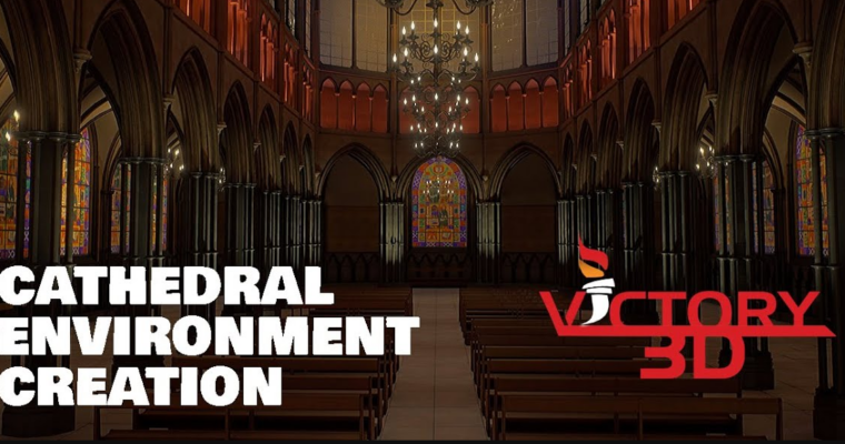3D Game Environment Cathedral Creation