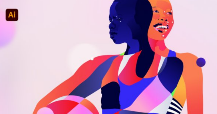 Create colourful energetic portraits in Illustrator
