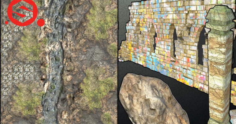 Substance painter-painting a ground, rock, wall and a pillar