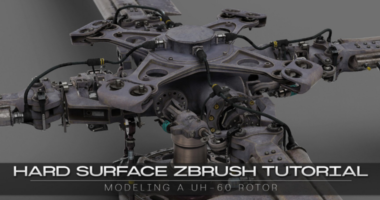 Hard Surface ZBrush Tutorial Modeling A UH-60 Rotor by Henry Chervenka