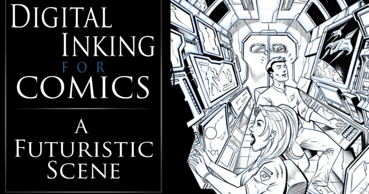 Digital Inking for Comics – A Futuristic Scene