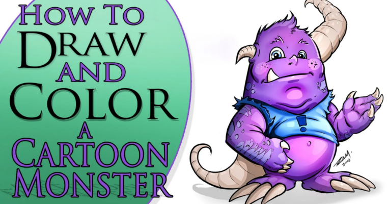 How to Draw and Color a Cartoon Monster – Step by Step
