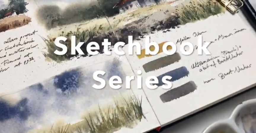 Sketchbook Painting, Watercolor Landscape