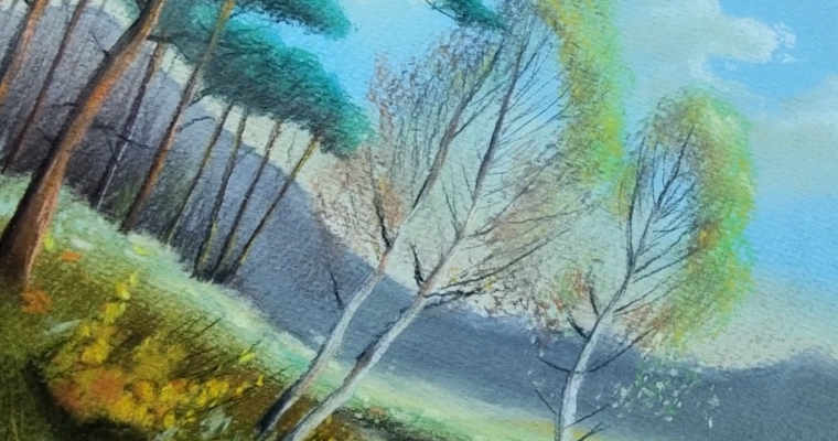Aprende a Dibujar un Hermoso Paisaje al Pastel a Tiempo Real
