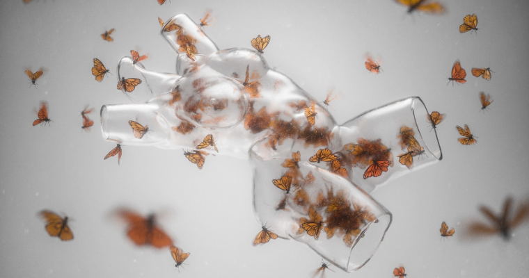 Conceptual 3D Illustration – Butterflies Inside