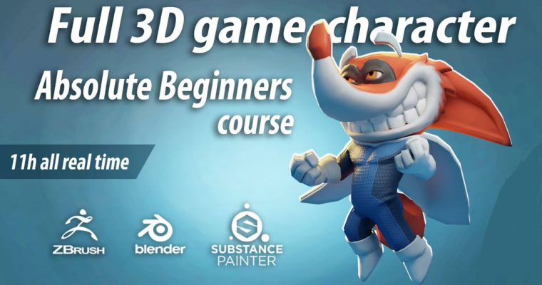 Zbrush – Blender – Substance Painter full 3D character course (1080p Update)
