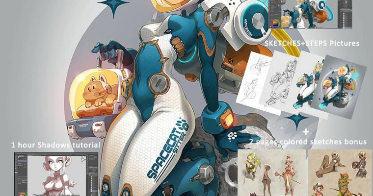 Patreon TERM 01 – TIER 4 SpaceGirl Shadow tutorial by Xavier Houssin