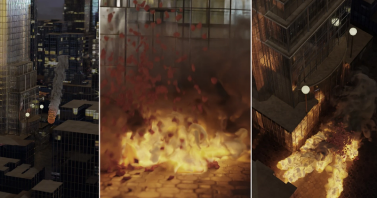 Fire and smoke simulations – an asteroid falling on a city by Stefano Cotardo