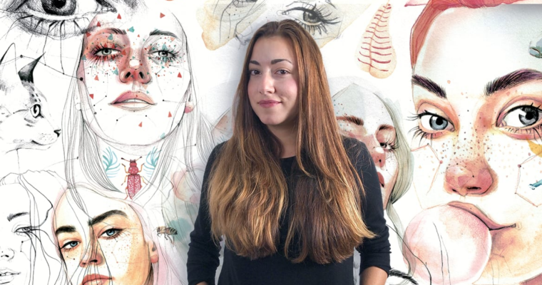 Illustrated Portrait in Watercolor by Ana Santos (Retrato ilustrado en acuarela – Spanish, Multisub)