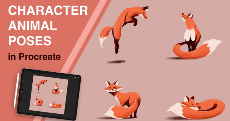 Drawing Animal Character Poses – in Procreate