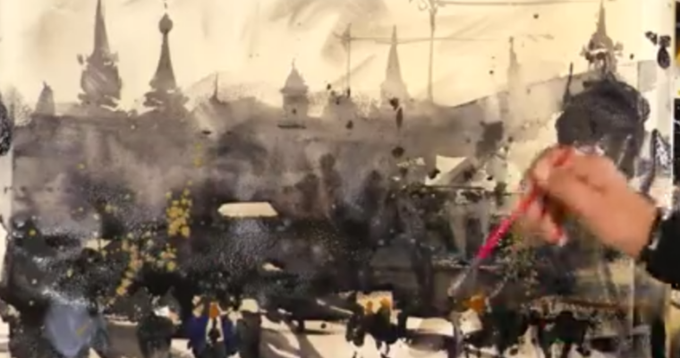 Alvaro Castagnet in Moscow – Two Abstract paintings in 90 min