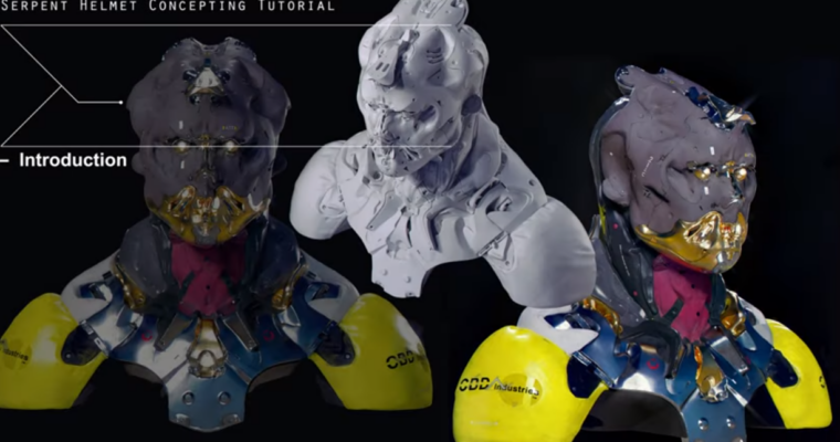 Serpent Helmet Tutorial (Zbrush, Keyshot, Photoshop) by Mike Andrew Nash