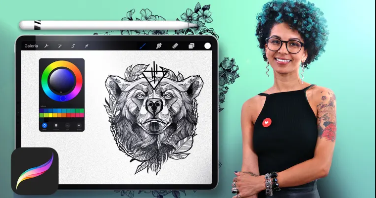 Digital Design and Illustration of Tattoos with Procreate (Spanish, Eng sub)