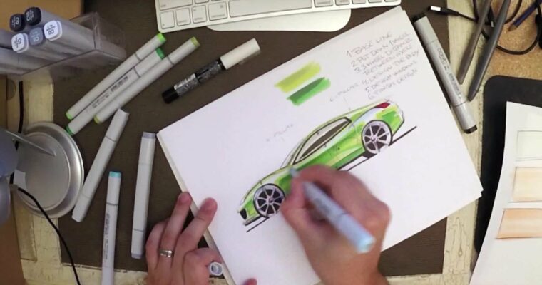 Learn how to correctly sketch a car with pen & paper by Marouane Bembli