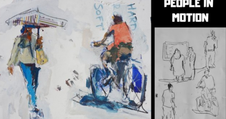 Sketching People In Action With Acrylics, Charcoal And Collage – Explore New Ideas by Robert Joyner