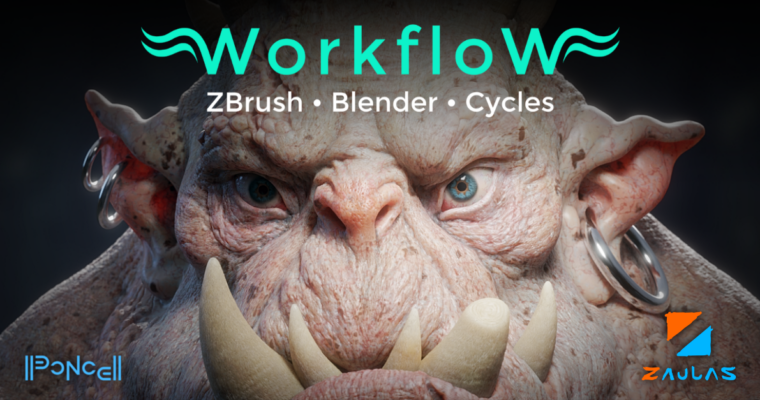 Workflow – ZBrush, Blender, Cycles by Diego Poncell (Workflow Modelagem 3D – PT-BR, Eng Sub)