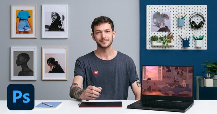 Animated illustration in Photoshop (French, Multisub)