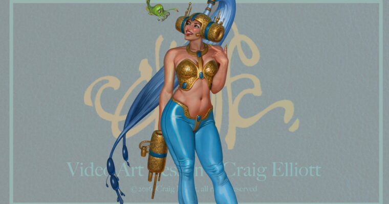 Space Princess-003 Female Character Painting by Craig Elliot