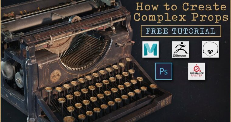 Antique Typewriter – How to Create Complex Props for Games and Real-Time Rendering