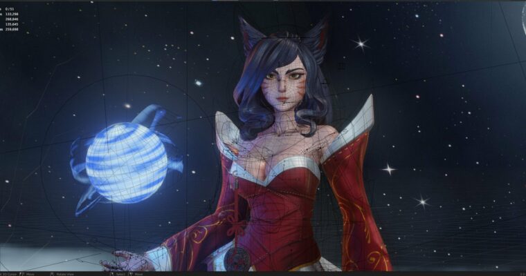 Ahri Modelling – Blender 3.0 – Full process videos and 3D model by Flycat