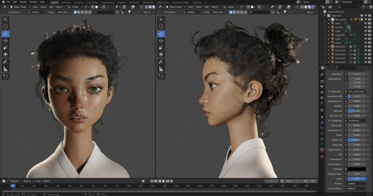 Blender – Semi Realism Portrait Modeling by Flycat