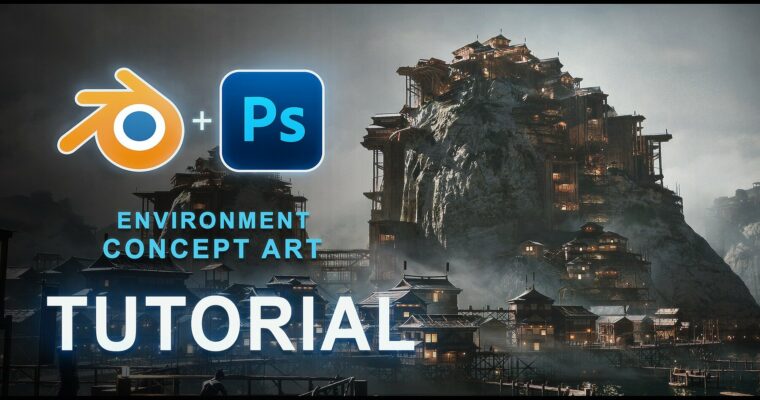 Environment Concept Art – Japanese Stilt City