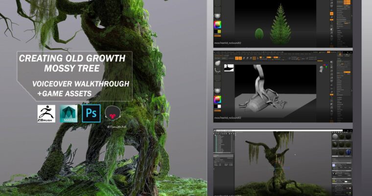 Creating Old Growth Mossy Tree – Tutorial and Game Assets