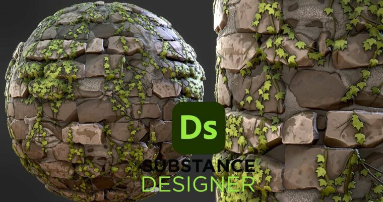 Stylized Bricks Overgrown – Substance 3D Designer