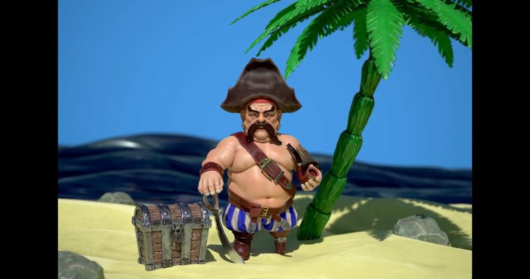 Stylized Pirate in Zbrush, Substance 3d Painter, Marmoset