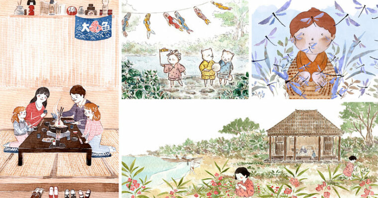 Watercolor Illustration with Japanese Influence (Spanish, Multisub)