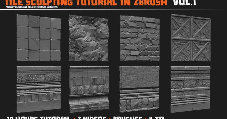 Tile sculpting tutorial in Zbrush Vol 01
