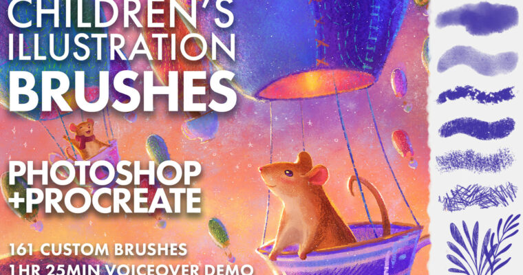 Children’s Illustration Brushes for Photoshop and Procreate